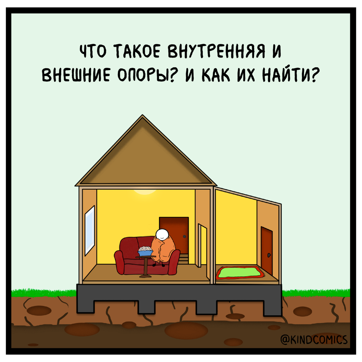 Комикс, который мы нарисовали, хорошо иллюстрирует разницу между внешними и внутренними опорами