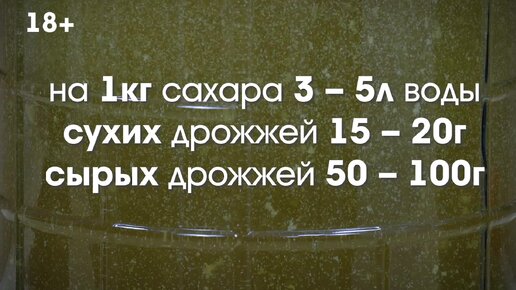 Скачать видео: Брага из сахара и дрожжей/ Пропорции/ Рецепт/Рекомендации