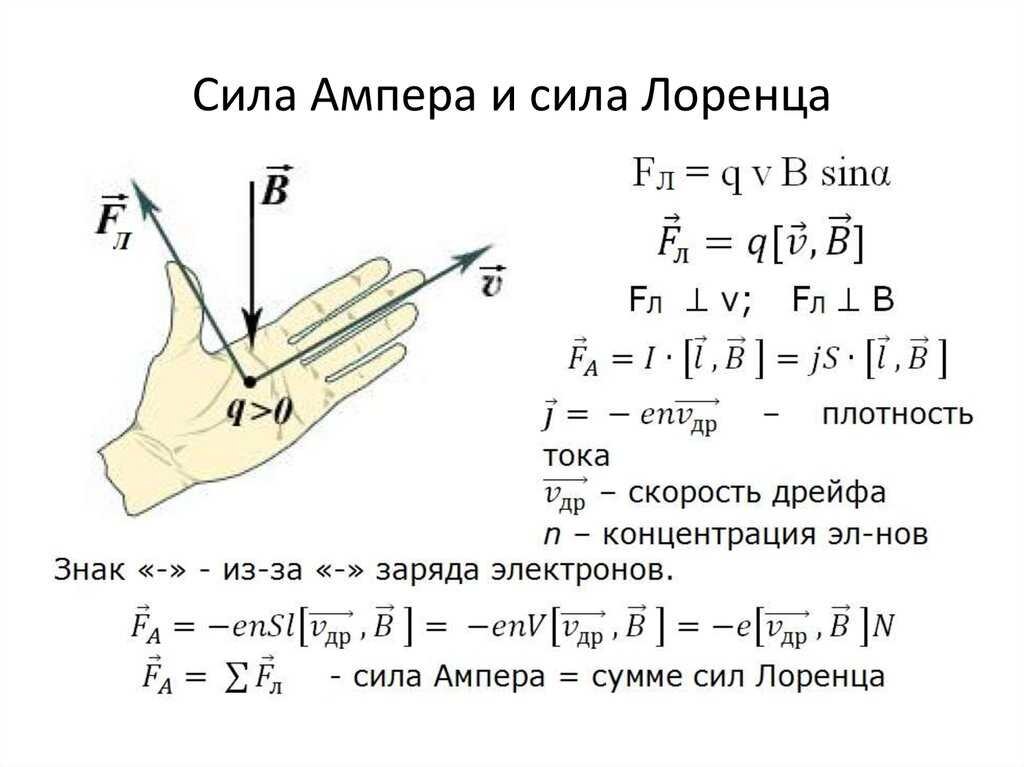 Индукция магнитного поля направлена из чертежа правильное положение силы ампера