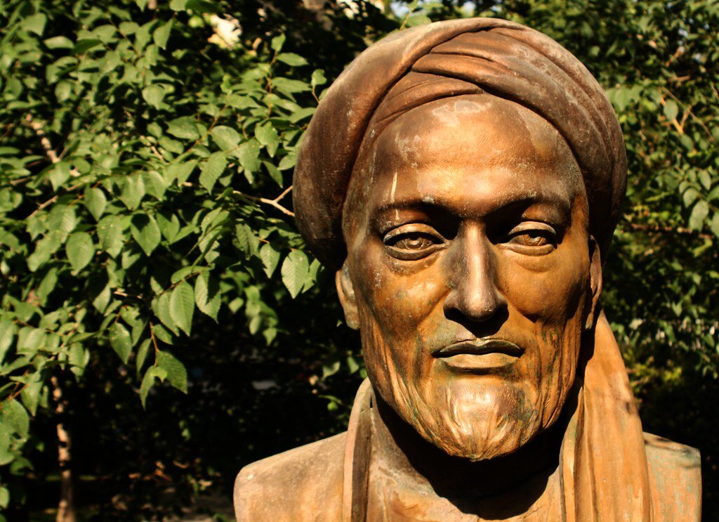 Avicenna - Ibn Sina sculpture in a park in Tehran
