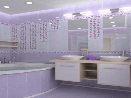 Пять проектов сиреневой ванной комнаты