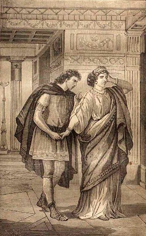 Мессалина и Силий. Илл. книги О.Пио "Жизнь римских императриц"