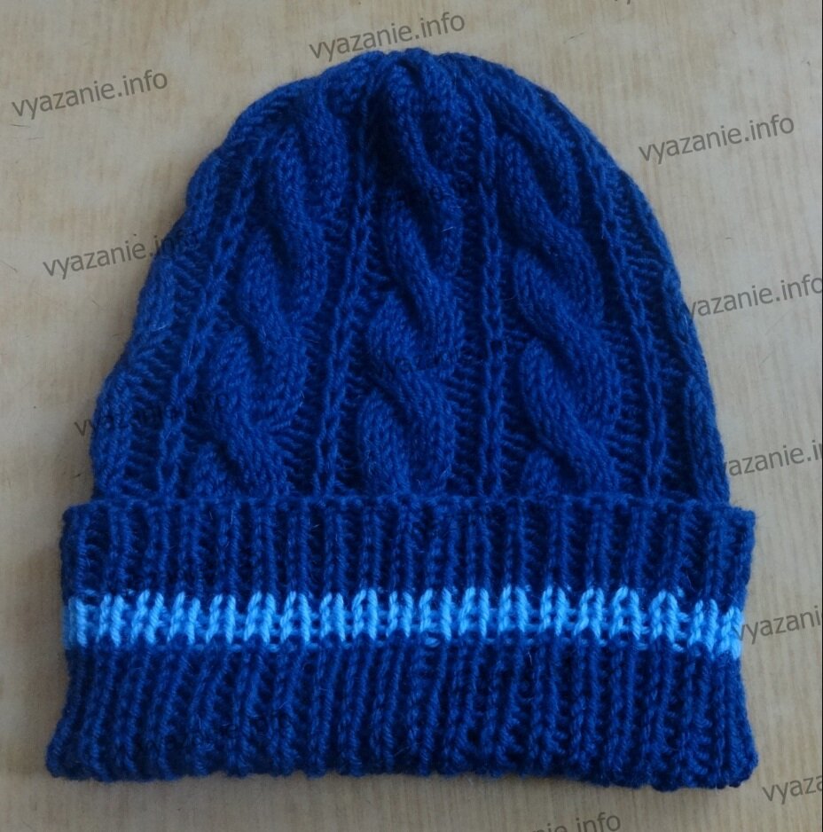 Зимняя вязаная шапка спицами | узор косы схема и описание вязания шапочки