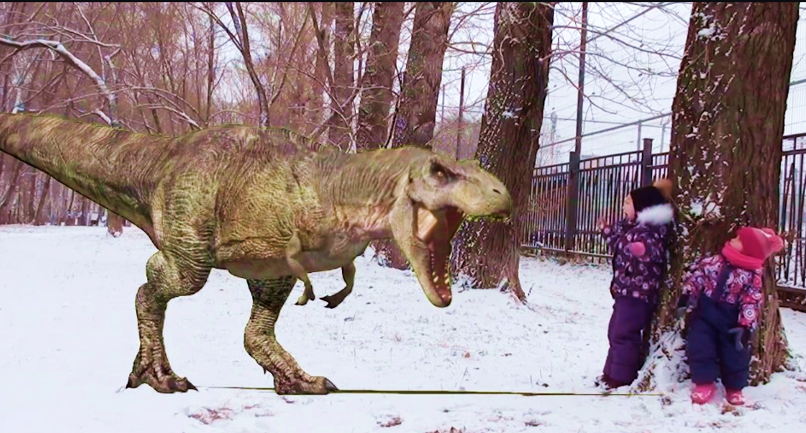 Стоп-кадр из выпуска "Зоопарк Юрского периода", канал "Алина и Маша Шоу"