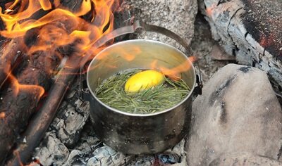 
1. Мелко порезать 40-50 г.  иголок ножом из нержавеющей стали.