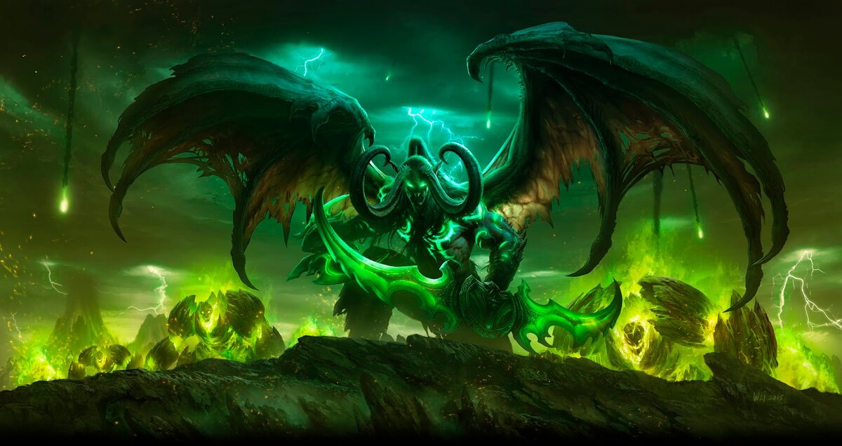  Иллидан. Ключевой арт к дополнению  World of Warcraft: Legion