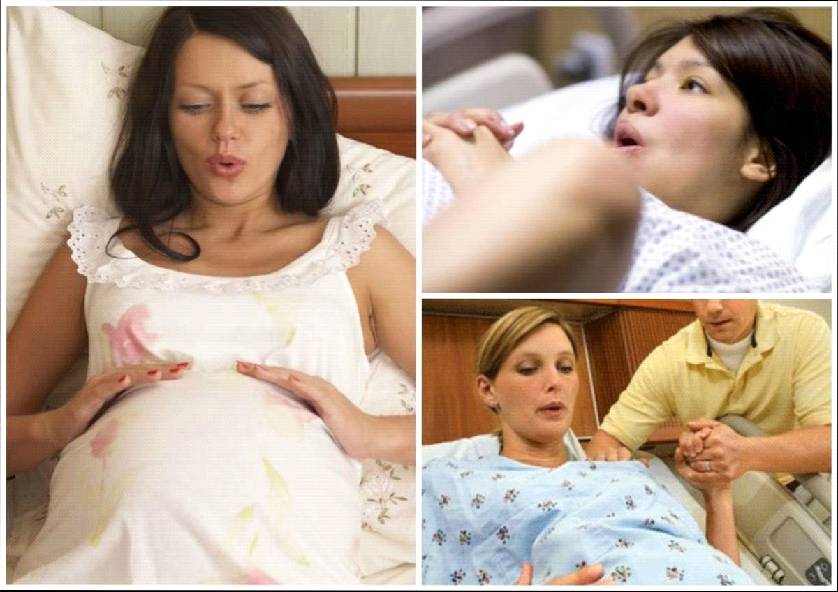 Схватки при третьей беременности. Беременна женщены рожают. Рождение ребенка потуги.