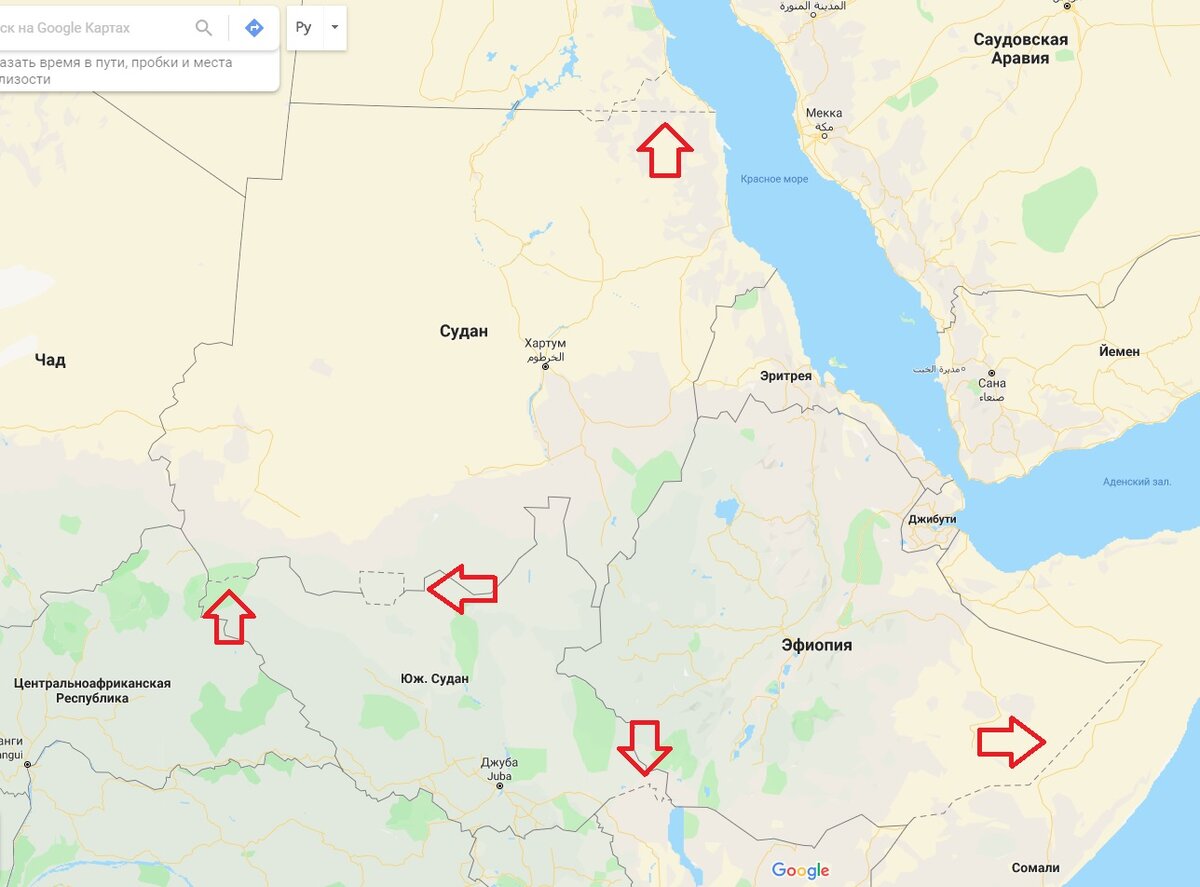 Google-карты. Спорные границы Африки