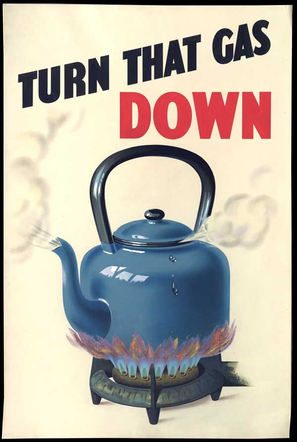 Выключи газ. Плакат призывает экономить ресурсы.