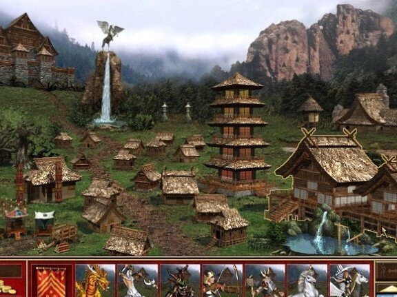 Эльфийский город. Эпизод из игры Heroes of Might and Magic III 