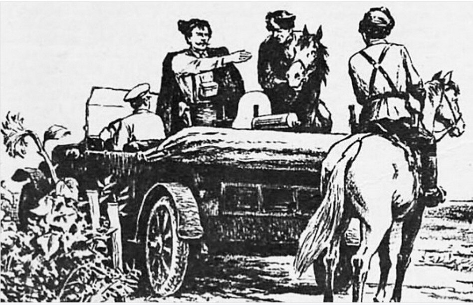 Фото Чапаева на Форде, к сожалению, не сохранилось. Не до того тогда было...