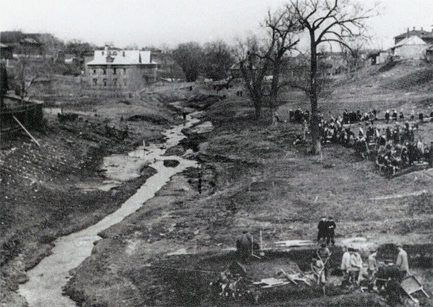 Пойма Лыбеди до реконструкции, 1950 гг. Фото с сайта ryazan.progulkipo.ru
