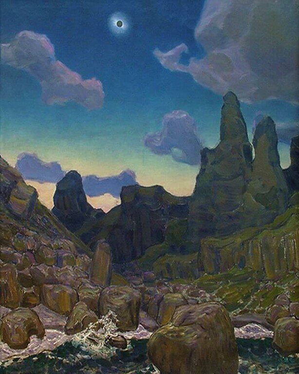 Васнецов А.М., «Полное солнечное затмение в Феодосии»,1914, холст, масло, 165 х 142,5 см, Новосибирский художественный музей