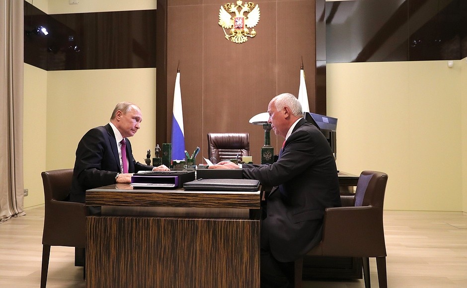 Сергей Чемезов (Ростех) на приёме у Президента РФ.