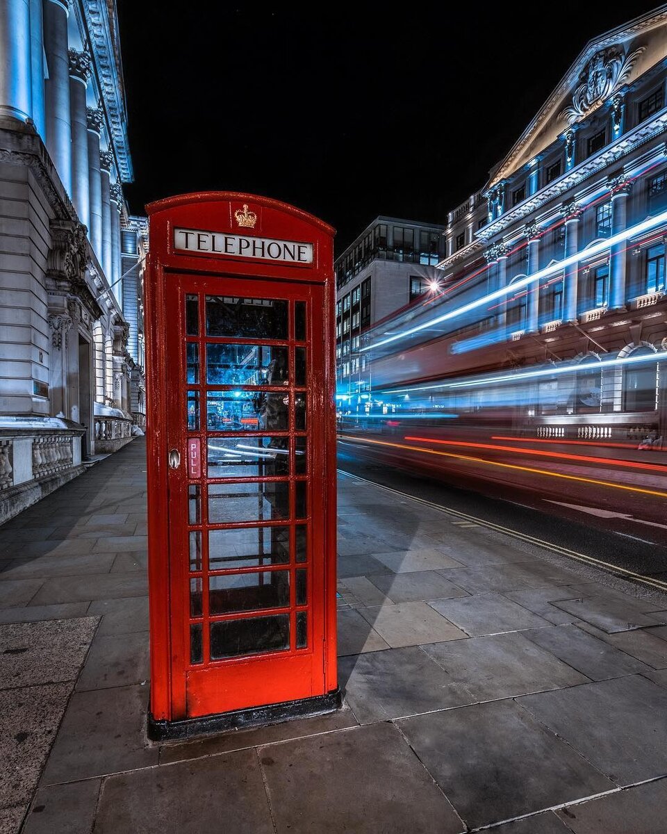 Телефонная будка ночной Лондон