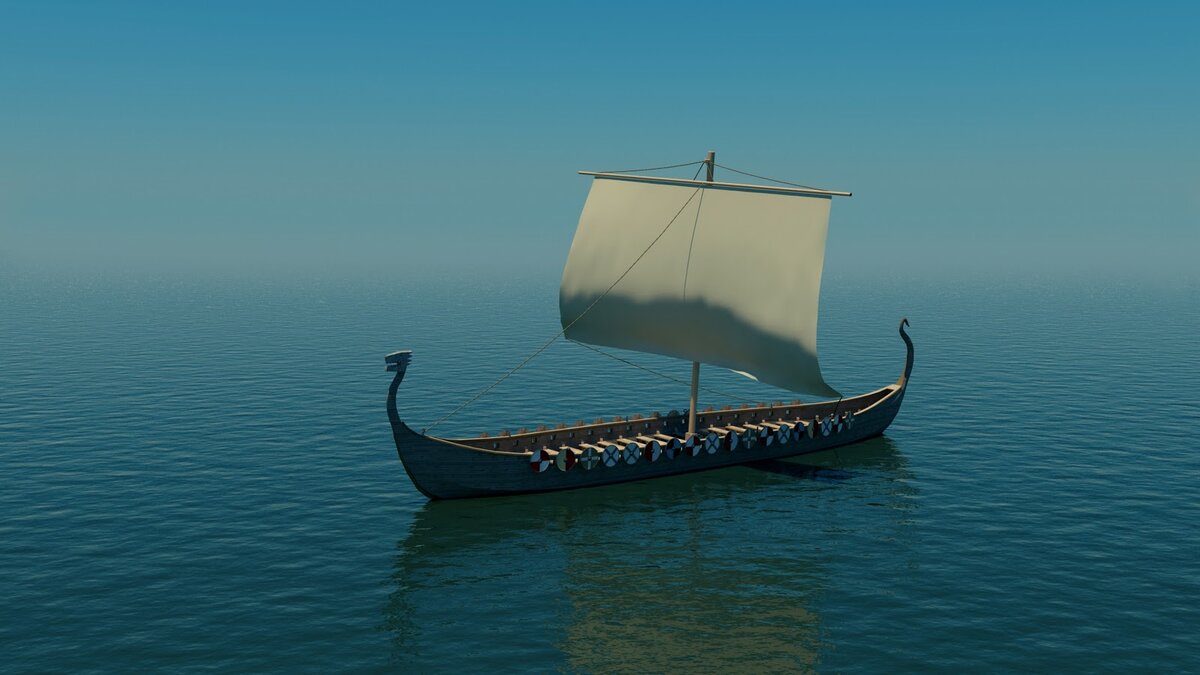 Деревянная модель корабля викингов (NAVE VICHINGA)