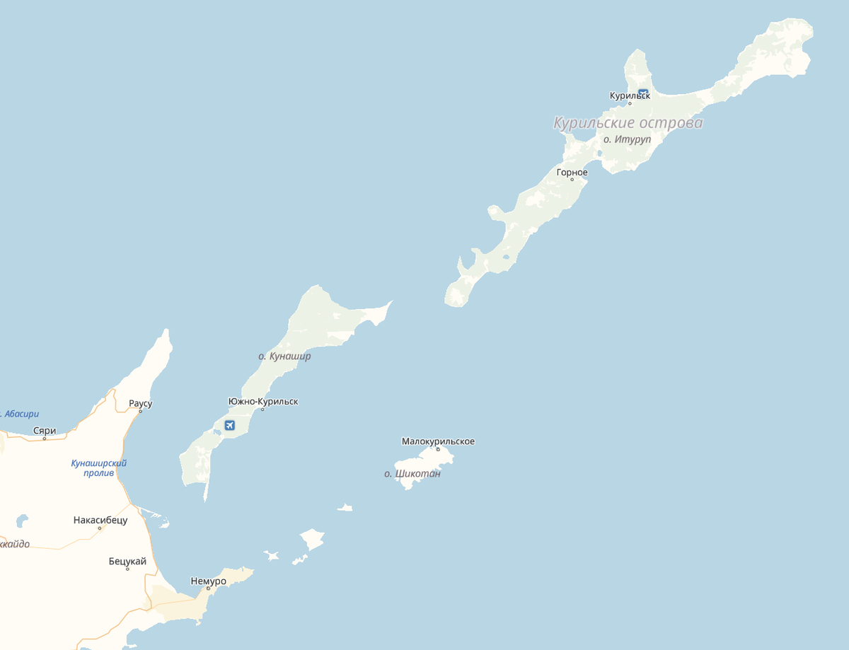 остров итуруп на карте
