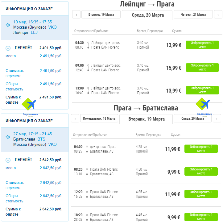 Билеты необходимые для путешествия