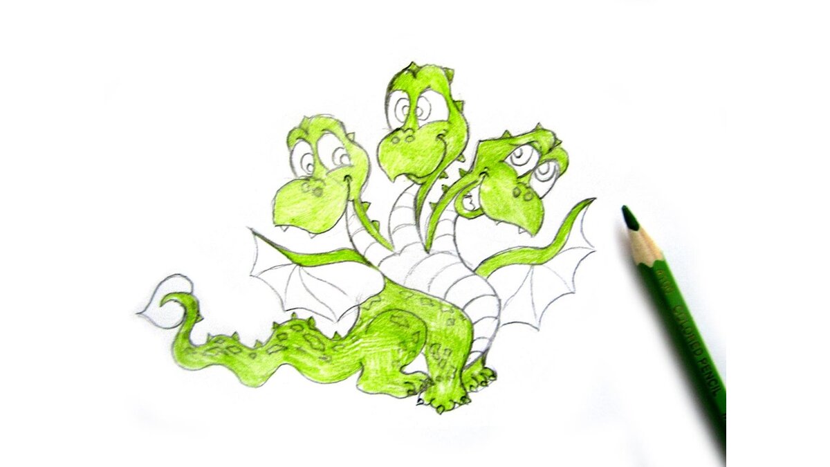 Дракон рисунок карандашом для детей
