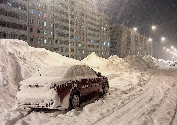 Типичный снегопад в Норильске