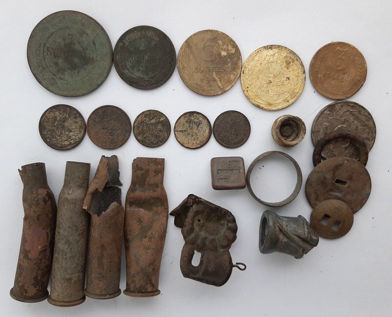 Находки с одиночного белогвардейского окопа времен гражданской войны на Урале