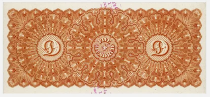 "Золотой сертификат 500 долларов. 1865 год. Изображение с сайта: cameralabs.org