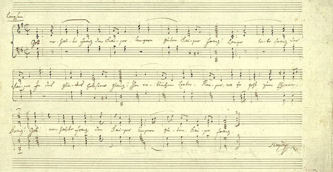 Нотный стан Иозефа Гайдна