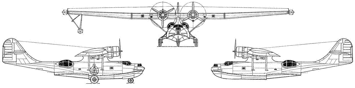Общая схема самолета PBY-5A. Взято из открытых источников. 