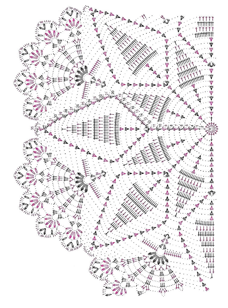 Салфетки крючком со схемами большие размеры
