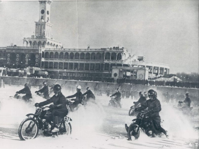 Мотокросс на льду Химкинского водохранилища, 1958 год