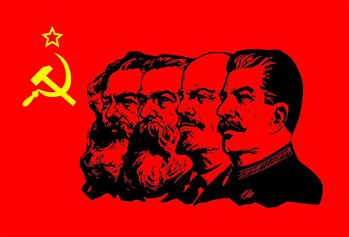 Товарищ Маркс, Товарищ Энгельс, Товарищ-Ленин, Товарищ-Сталин.