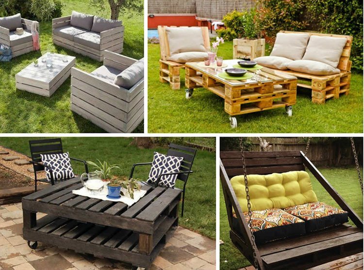 Мебель из паллет Из старых поддонов получится отличная садовая мебель! Можно сделать столы, стулья, пуфики, даже качели для отдыха. Чтобы было мягче, сшить небольшие подушечки или чехлы с поролоном. Большие столы оснастите колесиками для удобства передвижения. Остается только выкрасить мебель в понравившийся цвет.

