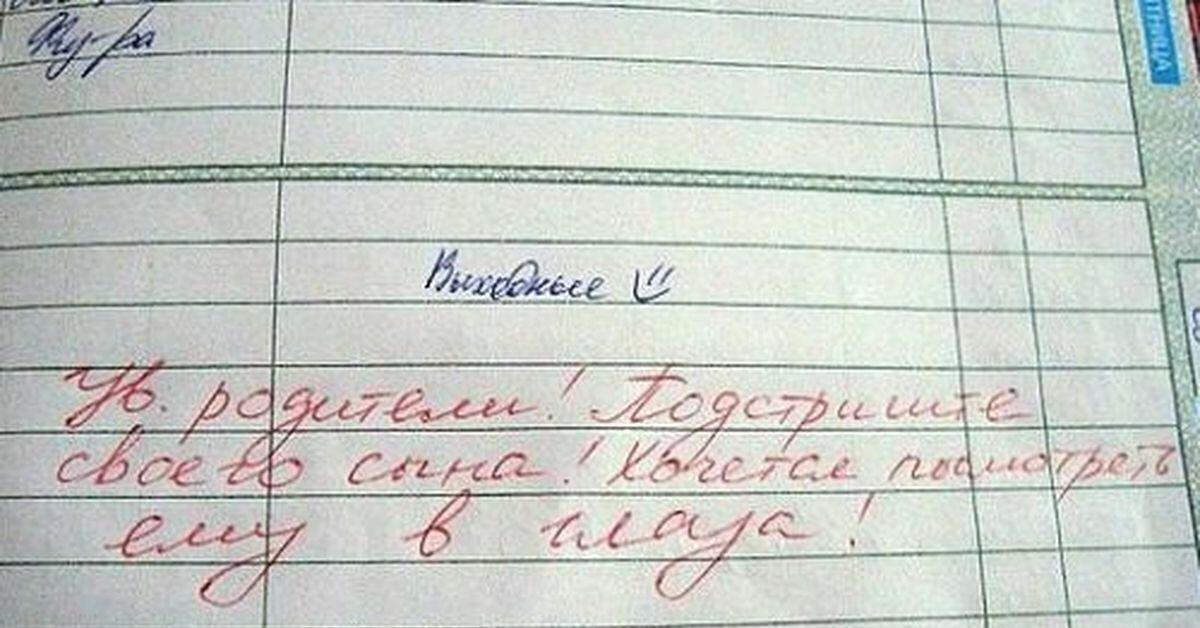 Смешные записи в тетрадях школьников