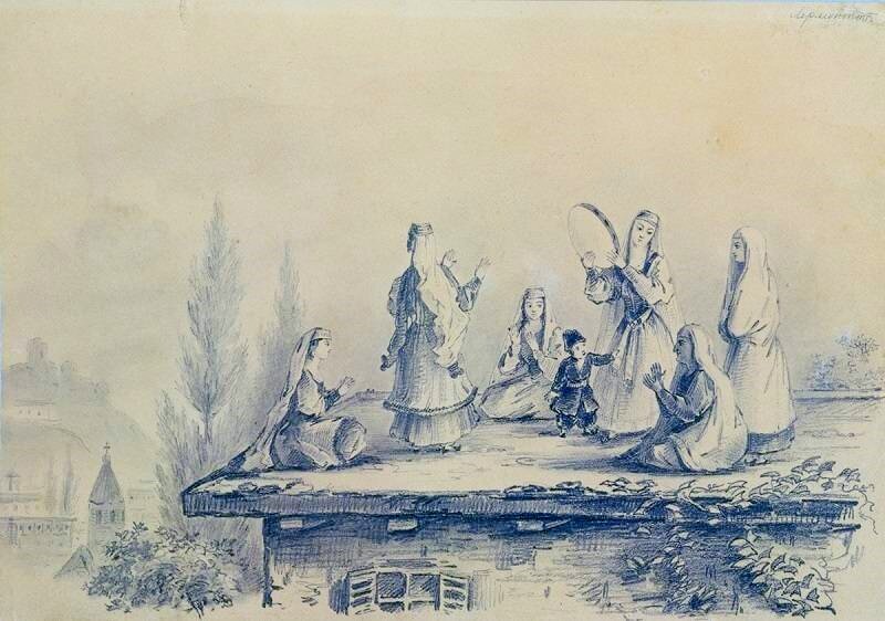 Михаил Лермонтов. Пляска грузинок на плоской кровле (1837)