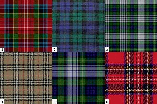 Цветовые решения для узора тартан