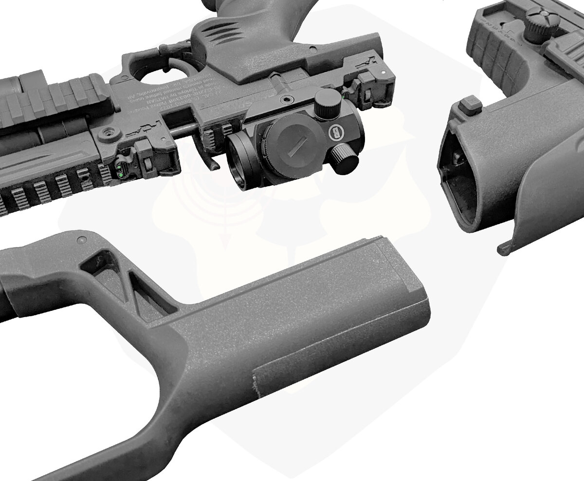 Разборная конструкция приклада здорово упрощает транспортировку