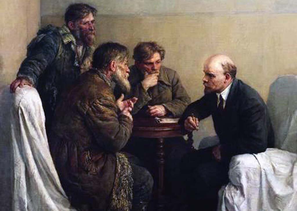 Ходоки у Ленина. Художник Владимир Серов. Фрагмент. (Даже чая не предложил). 
