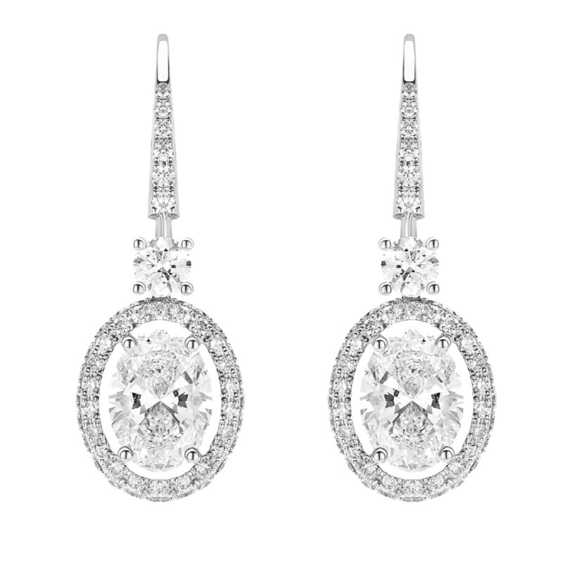 Серьги Mercury Classic из белого золота с бриллиантами