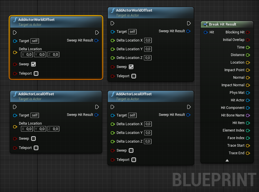 Фото: Скриншот с программы Unreal Engine 4.27 | AddActorWorldOffset и AddActorLocalOffset