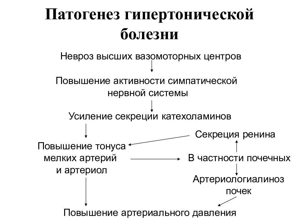 Схему гипертоническая болезнь