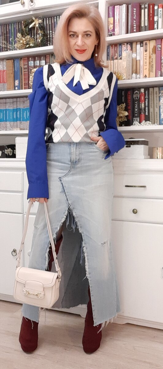 Мужская рубашка и жилет из секонд-хэнда.