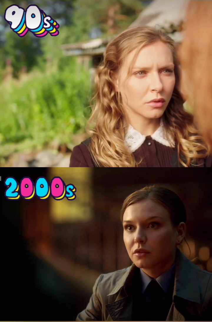 Катя Мазурова(1990 год и 2001). Использовал кадры из сериала