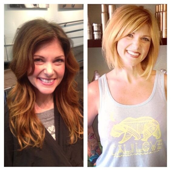 Многие девушки боятся расставаться с длиной волос, хотя зачастую это сильно освежает образ, особенно в паре с новым цветом. 