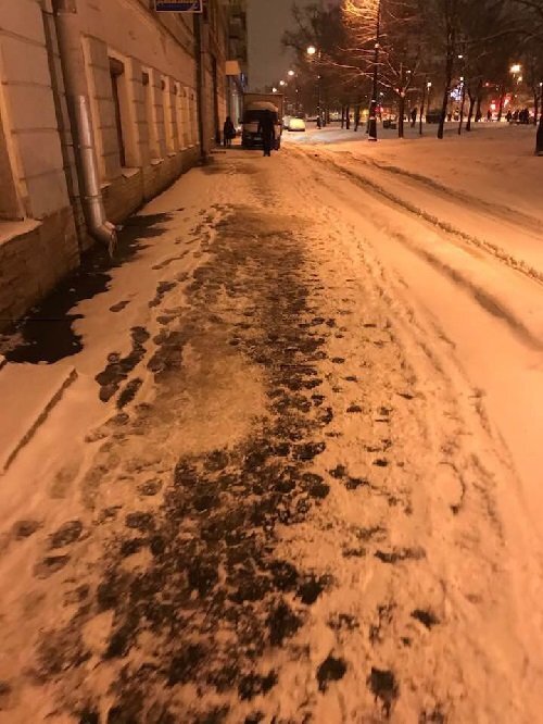 Одна из улиц Петербурга сегодня. Фото ТК «Невские новости» 