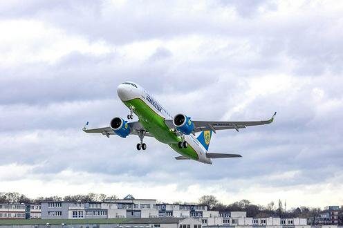  Самолет "Узбекистон хаво йуллари". Фото с сайта Airbus.com