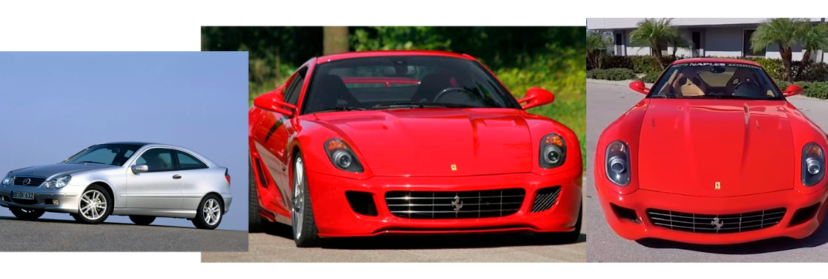 Mercedes-Benz C-Class SportCoupe и ferrari
