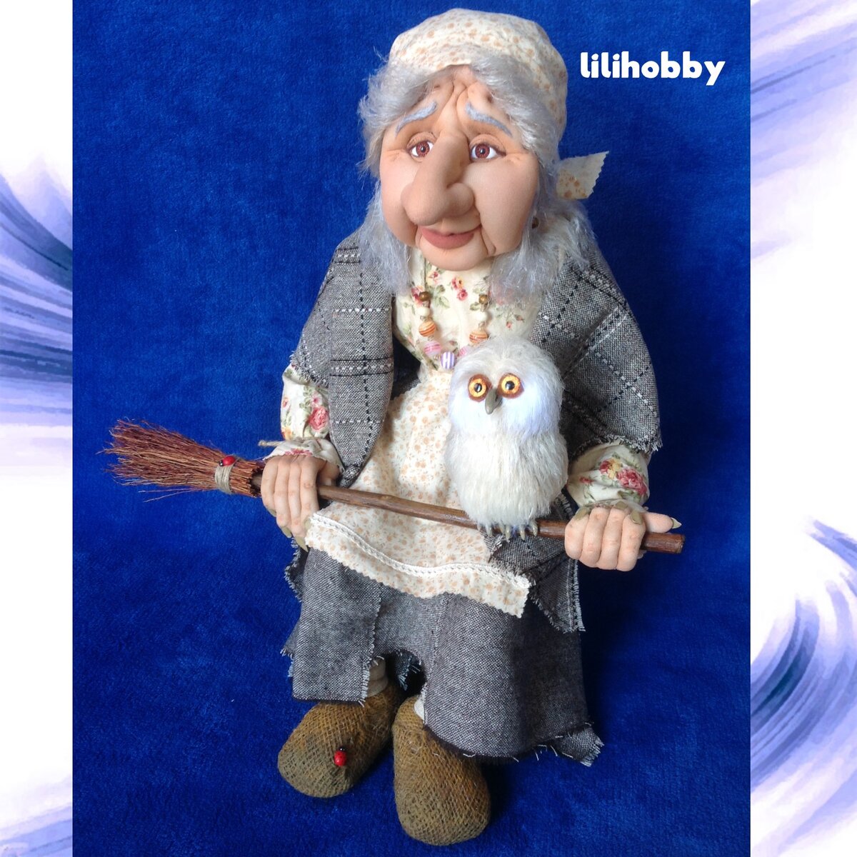 Интерьерная кукла Баба Яга с Совушкой. Автор Лилия Кротова lilihobby