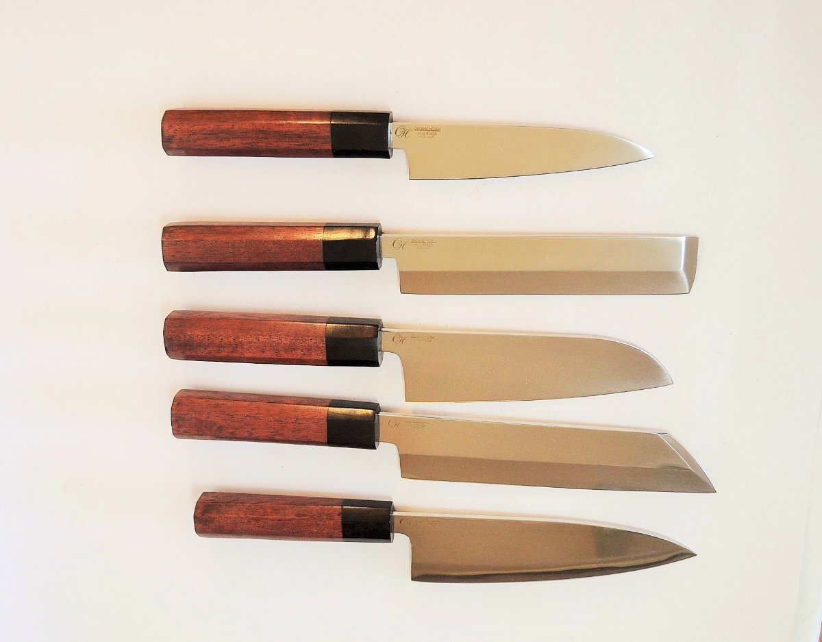 Набор кухонных ножей из 95Х18, амарант, граб