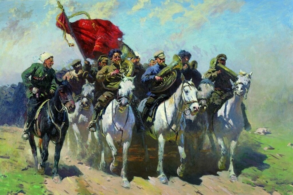 Трубачи Первой Конной. Художник: М. Греков.