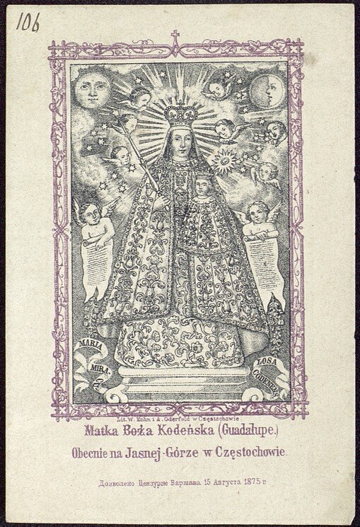 Богоматерь Коденская. Гравюра на меди с иконы. Царство Польское, XIX век